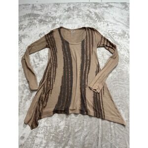 Go Couture Open Front Cardigan‎ Sweater Women's Size Medium Brown Long Sleeve